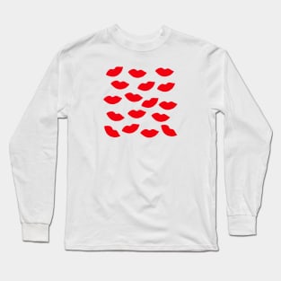 Red lips and rainbow Long Sleeve T-Shirt